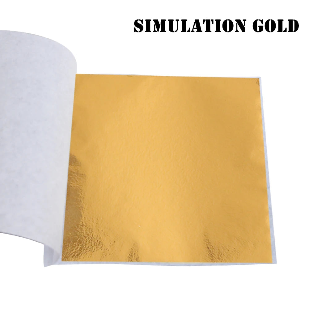 Imitation Gold Leaf Gild Foil 10Sheets 8x8.5cm