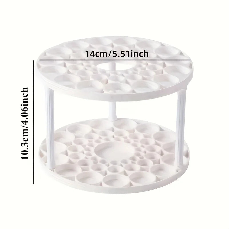 360° Rotating Brush Holder - White Plastic