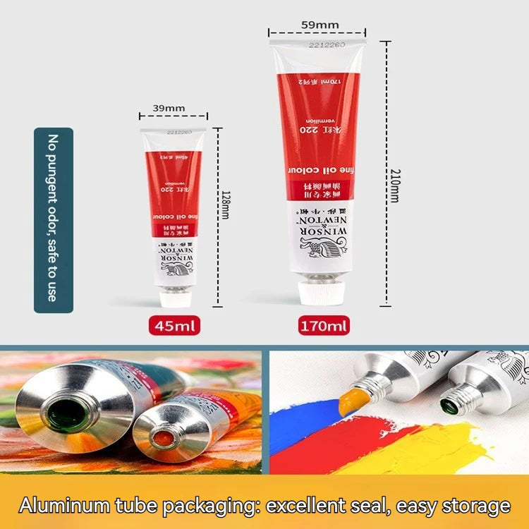 170ml Large Tubes Oil Paint Non-Toxic Excellent Tinting Strength Mixable for Canvas Painting Artists Beginners DIY Art Supplies