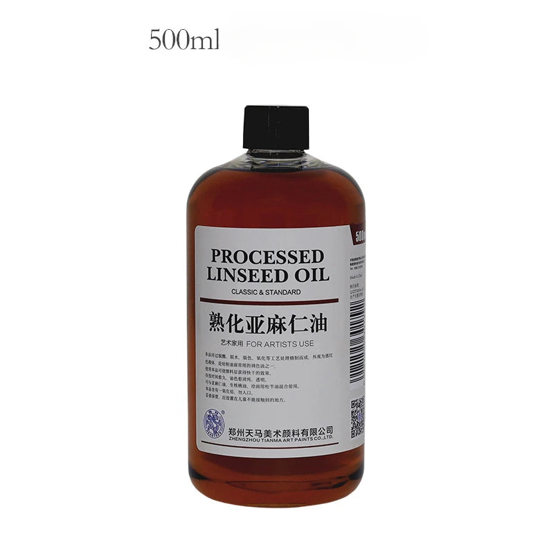 500ml Professional Oil Painting Medium Kit Varnishing Oil, Linseed & Walnut Oil for Artists - Non-Toxic Art Supplies