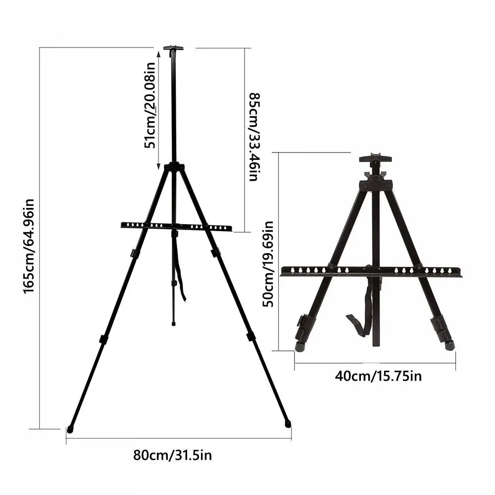 Adjustable Sketch Easel Black Silver