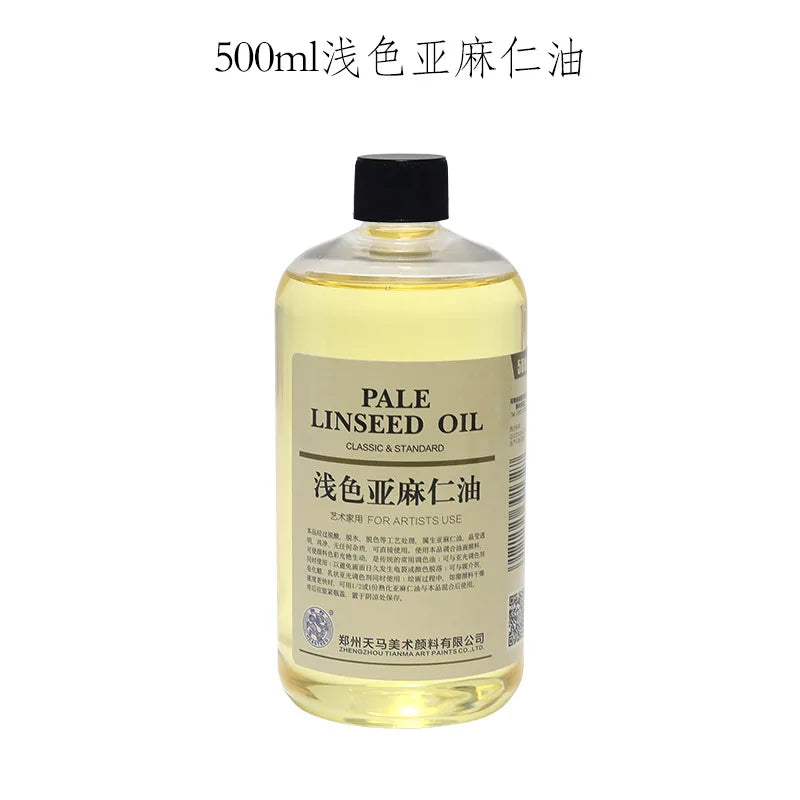 500ml Professional Oil Painting Medium Kit Varnishing Oil, Linseed & Walnut Oil for Artists - Non-Toxic Art Supplies