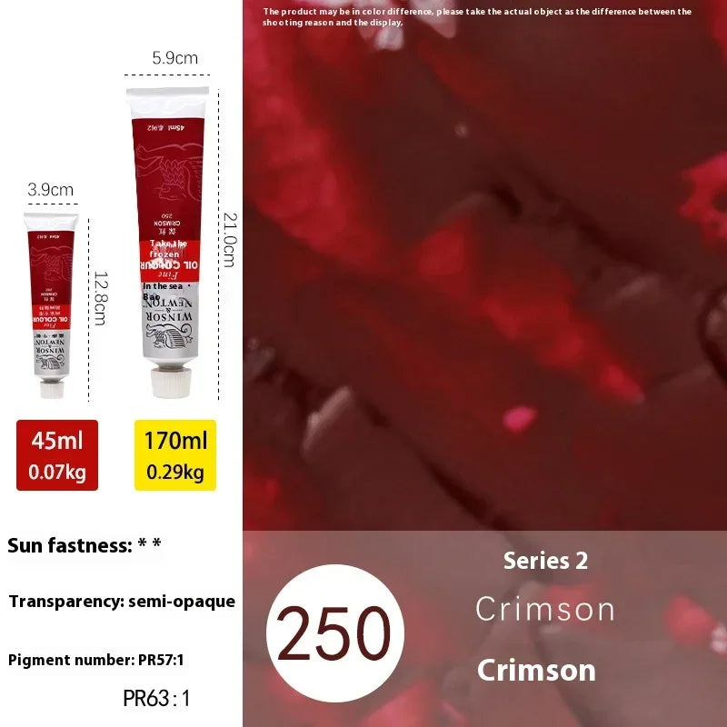 170ml Large Tubes Oil Paint Non-Toxic Excellent Tinting Strength Mixable for Canvas Painting Artists Beginners DIY Art Supplies