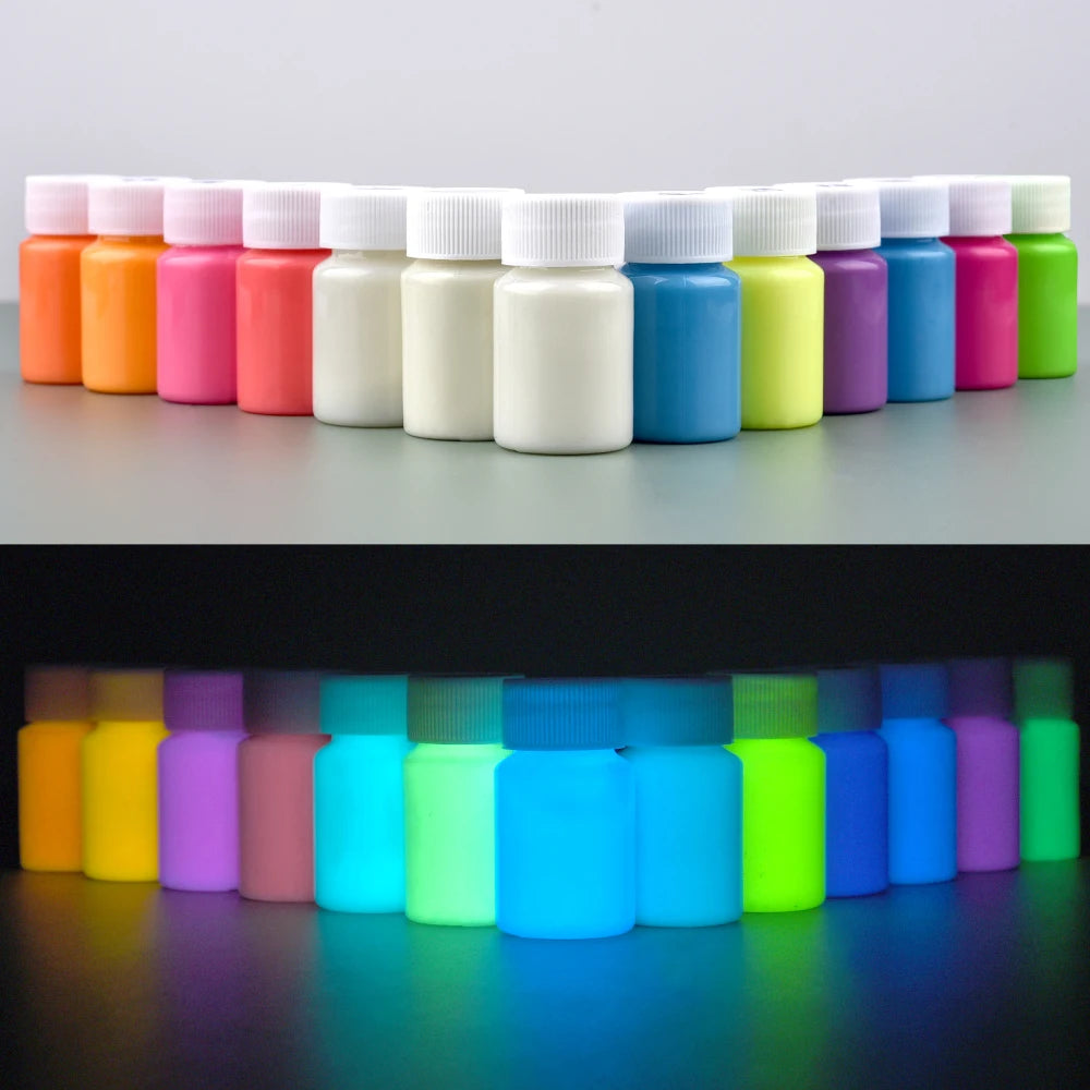 20/30g Fluorescent Pigment Long-Lasting Luminous Paints Auto Glow Glow In Dark Acrylic Paints For Artwork Party Supplies