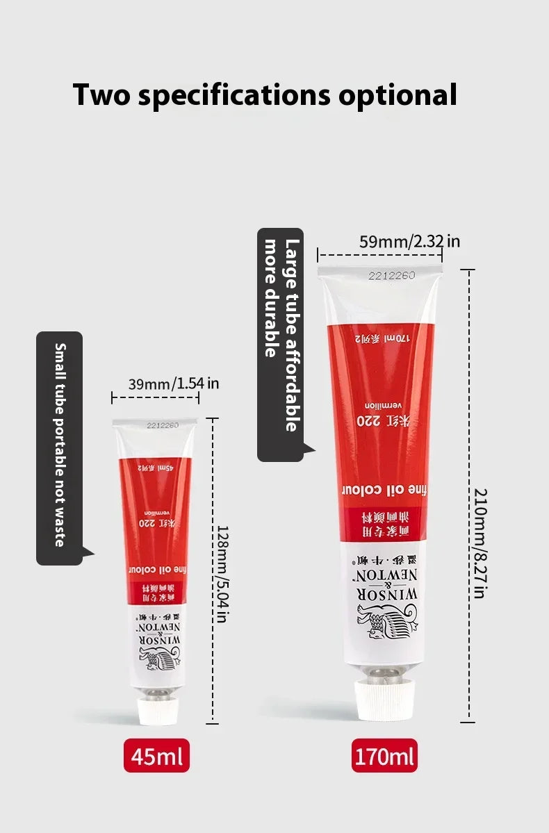 170ml Large Tubes Oil Paint Non-Toxic Excellent Tinting Strength Mixable for Canvas Painting Artists Beginners DIY Art Supplies