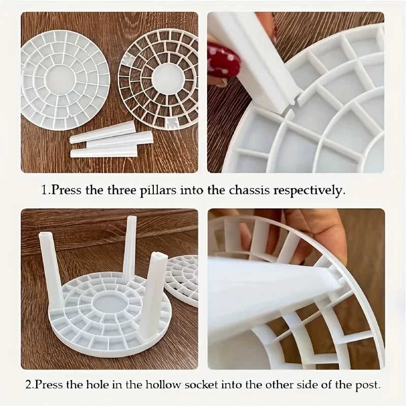 360° Rotating Brush Holder - White Plastic