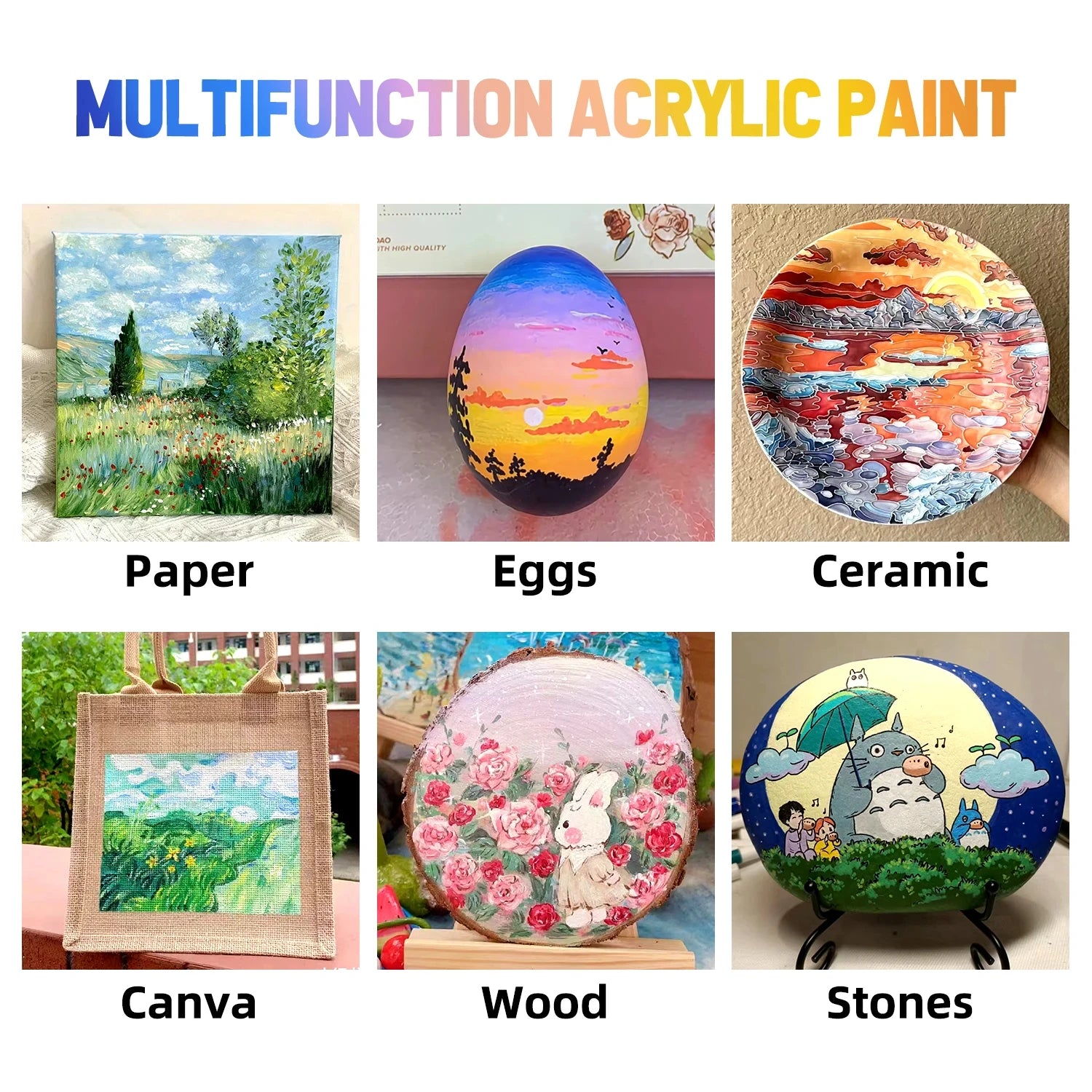 Acrylic Paints Set (12 or24 Colors)