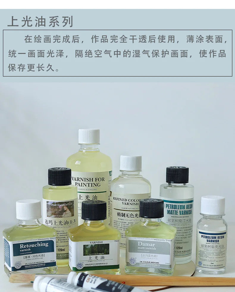500ml Professional Oil Painting Medium Kit Varnishing Oil, Linseed & Walnut Oil for Artists - Non-Toxic Art Supplies