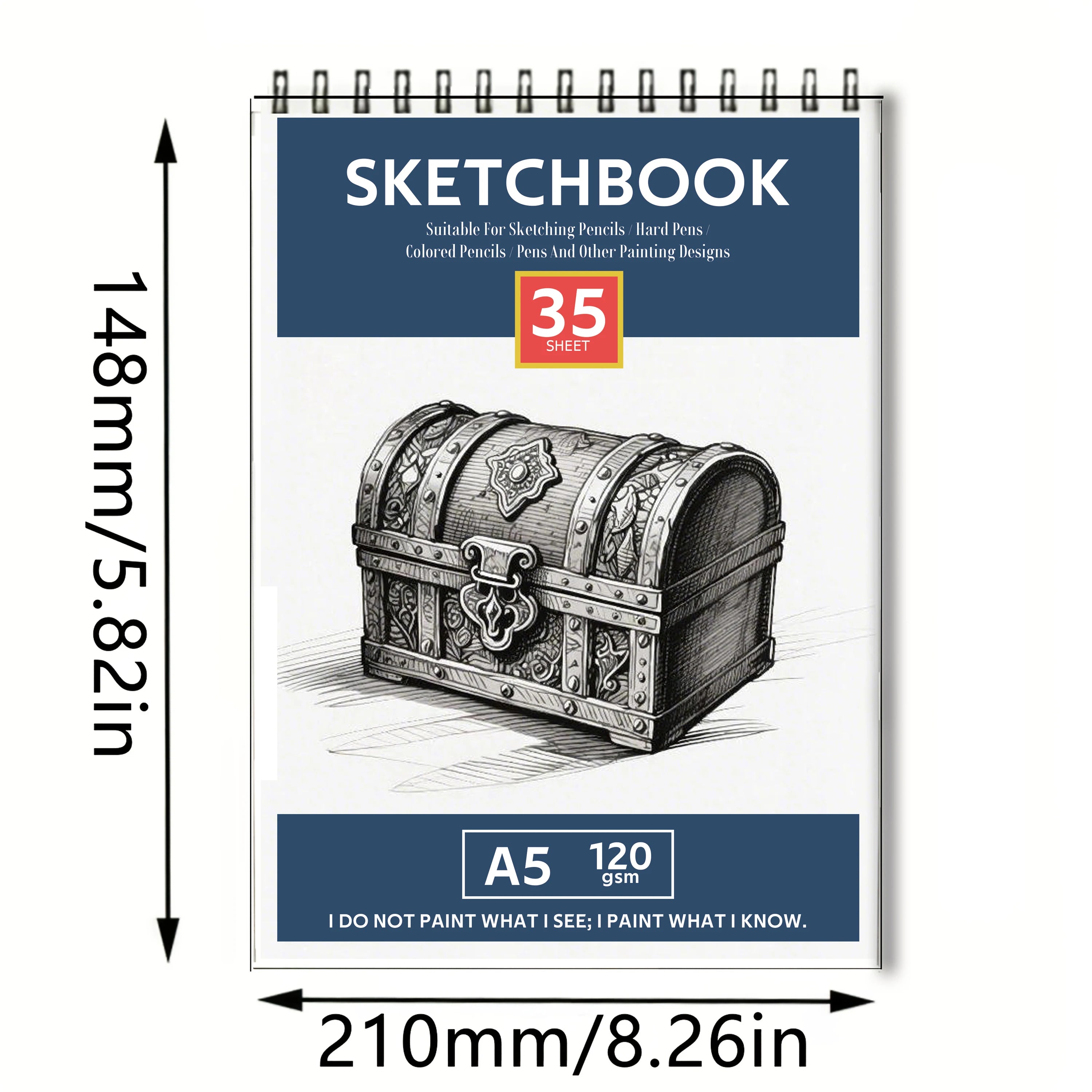 35-Sheet Spiral-Bound Art Sketchbook – Artist-Exclusive Blank Drawing Book |   Ideal for Sketching Pencils, Colored Pencils & Har [Likely Incomplete, Needs Context to Complete Accurately]