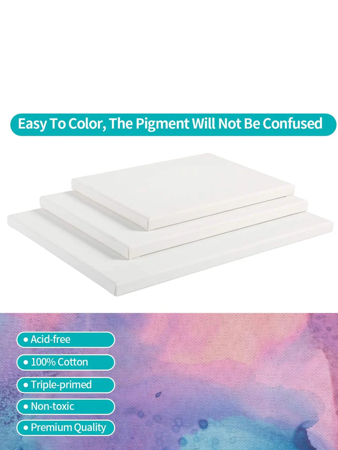 8x10 Inch 100% Cotton Primed Canvas Boards - Professional Stretched Painting Panels for Acrylic/Oil & DIY Art Studio Supplies