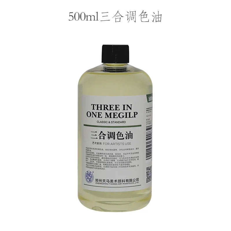 500ml Professional Oil Painting Medium Kit Varnishing Oil, Linseed & Walnut Oil for Artists - Non-Toxic Art Supplies