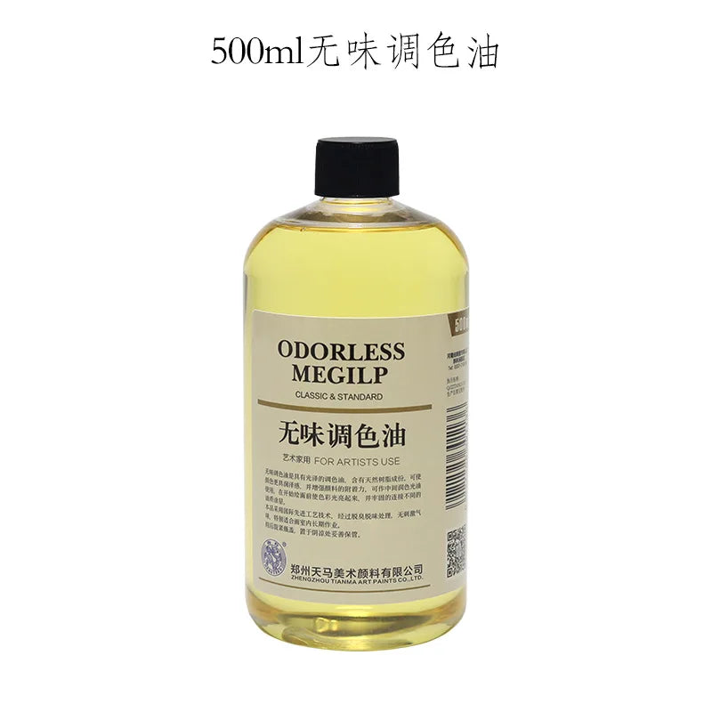 500ml Professional Oil Painting Medium Kit Varnishing Oil, Linseed & Walnut Oil for Artists - Non-Toxic Art Supplies
