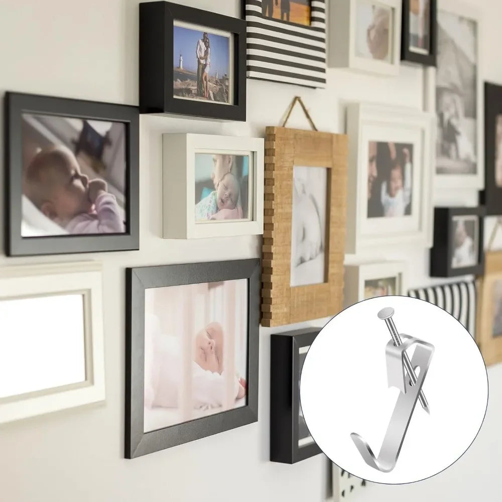 New Picture Hanging Hooks, with  Wall Hooks And Nails,Heavy Duty LE2 Hangers Hooks Picture Hanging kit for Picture Frame, Canvas