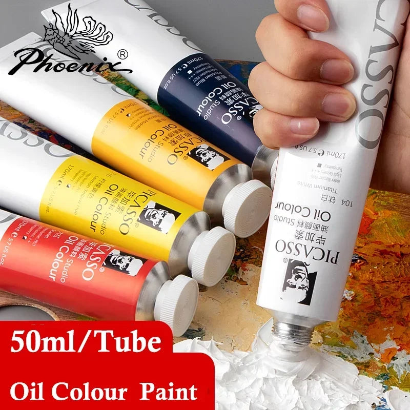 Phoenix 50ml/tube Oil Paint Quick Drying High Saturation with Creamy Texture and Consistency for Artists, Students, Beginers