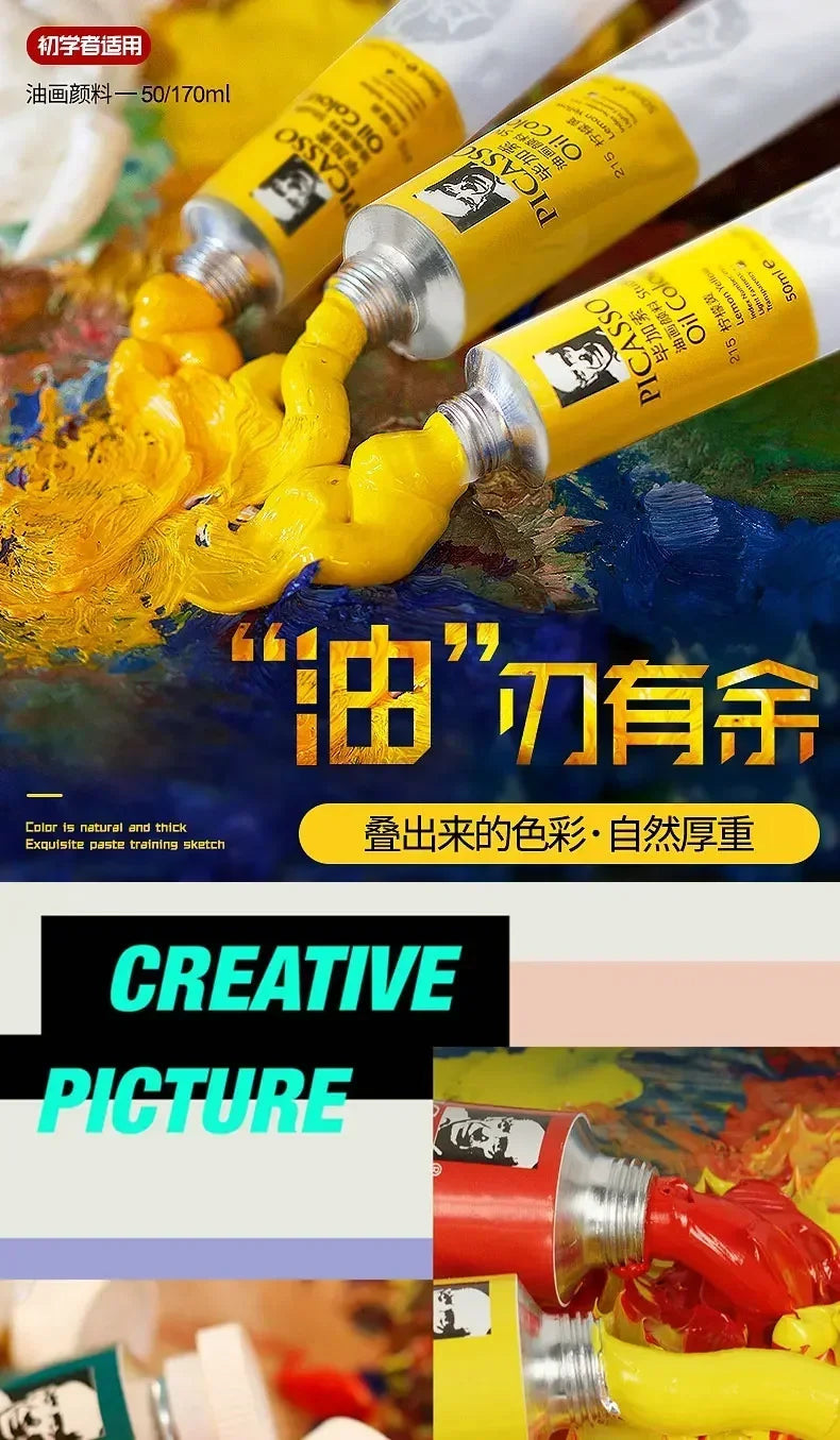 Phoenix 50ml/tube Oil Paint Quick Drying High Saturation with Creamy Texture and Consistency for Artists, Students, Beginers