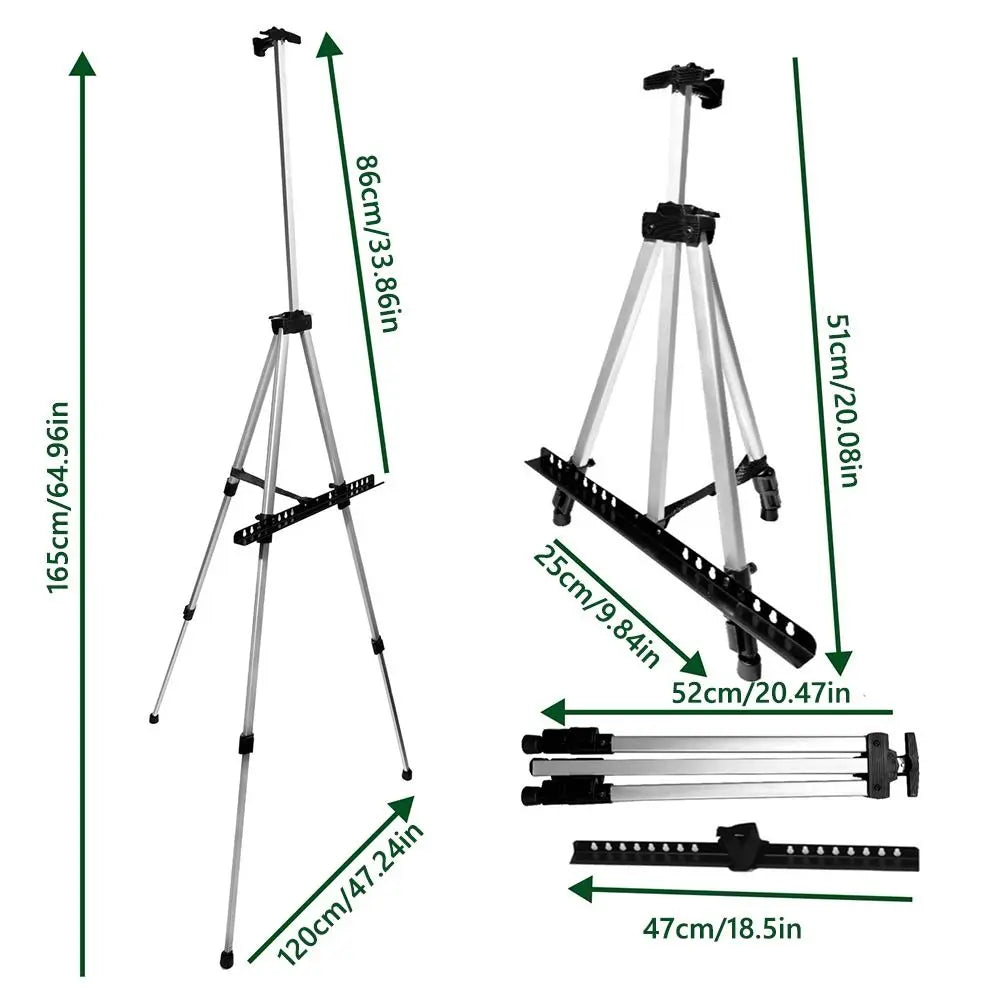 Adjustable Sketch Easel Black Silver