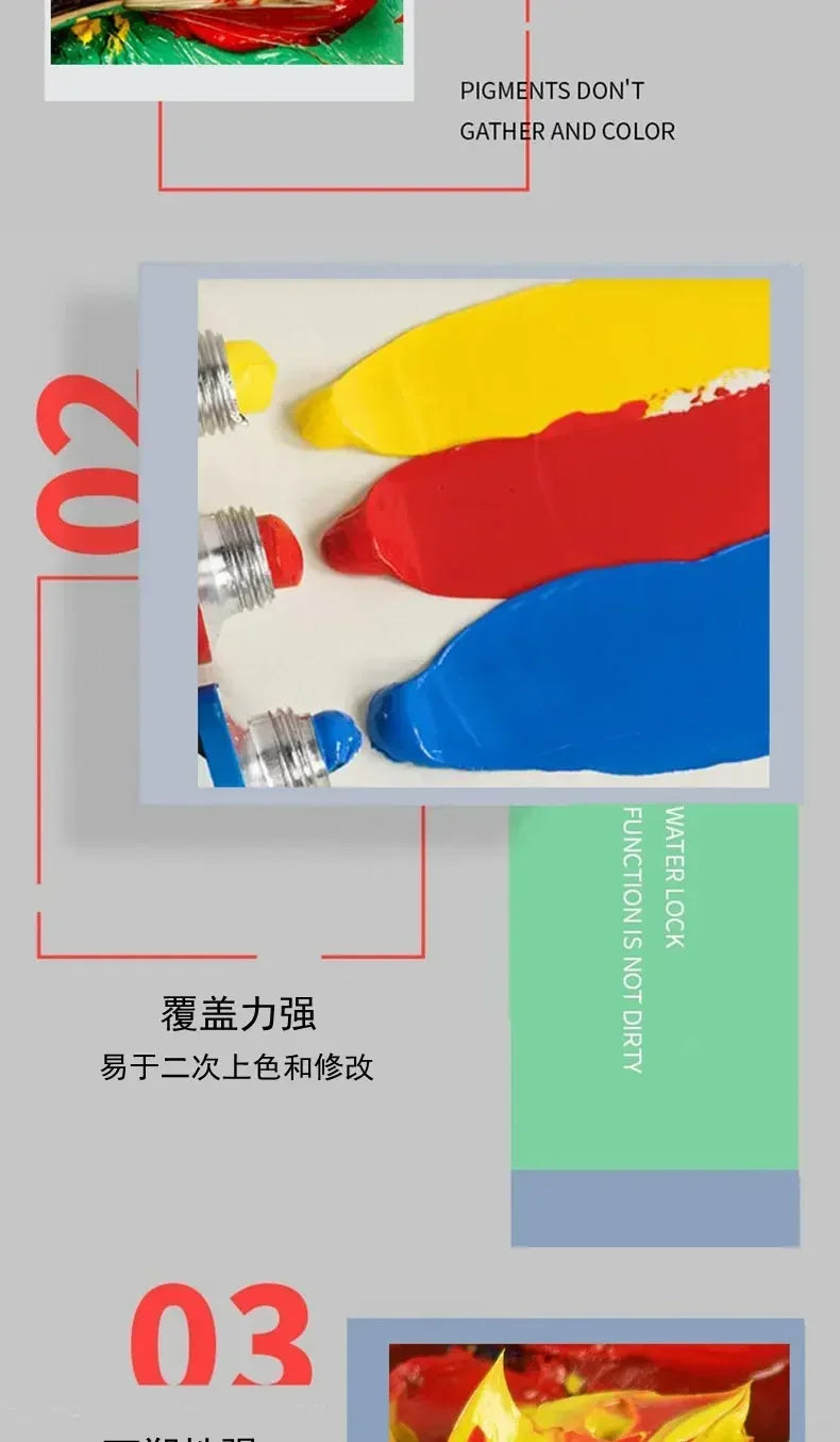 Phoenix 50ml/tube Oil Paint Quick Drying High Saturation with Creamy Texture and Consistency for Artists, Students, Beginers