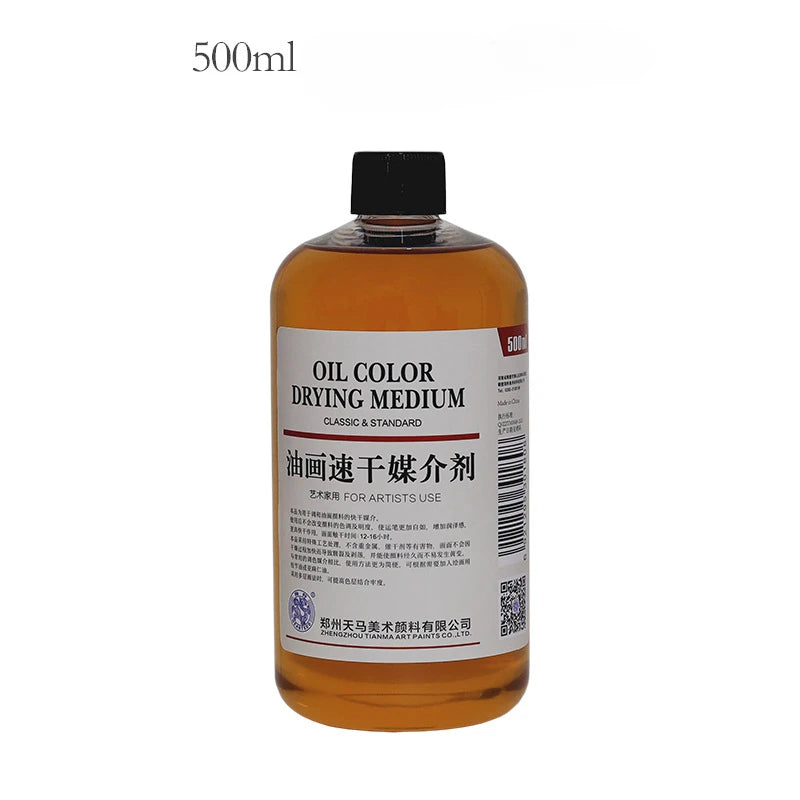 500ml Professional Oil Painting Medium Kit Varnishing Oil, Linseed & Walnut Oil for Artists - Non-Toxic Art Supplies