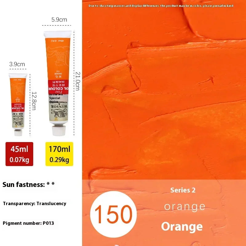 170ml Large Tubes Oil Paint Non-Toxic Excellent Tinting Strength Mixable for Canvas Painting Artists Beginners DIY Art Supplies