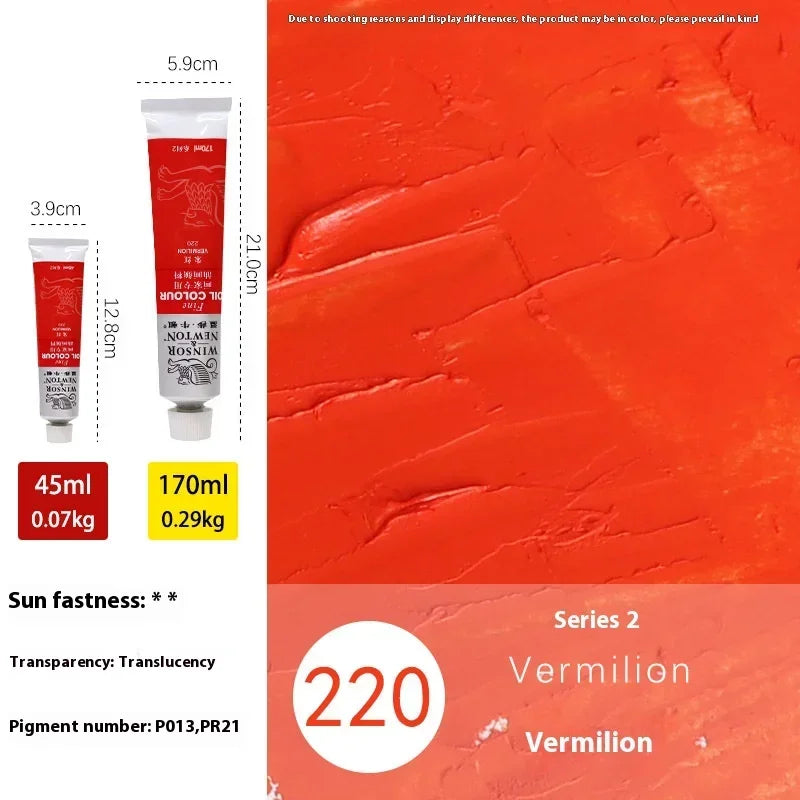 170ml Large Tubes Oil Paint Non-Toxic Excellent Tinting Strength Mixable for Canvas Painting Artists Beginners DIY Art Supplies