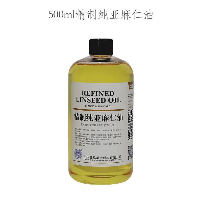 500ml Professional Oil Painting Medium Kit Varnishing Oil, Linseed & Walnut Oil for Artists - Non-Toxic Art Supplies