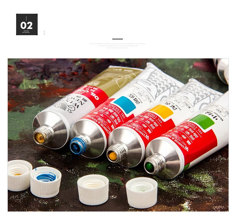 170ml Large Tubes Oil Paint Non-Toxic Excellent Tinting Strength Mixable for Canvas Painting Artists Beginners DIY Art Supplies