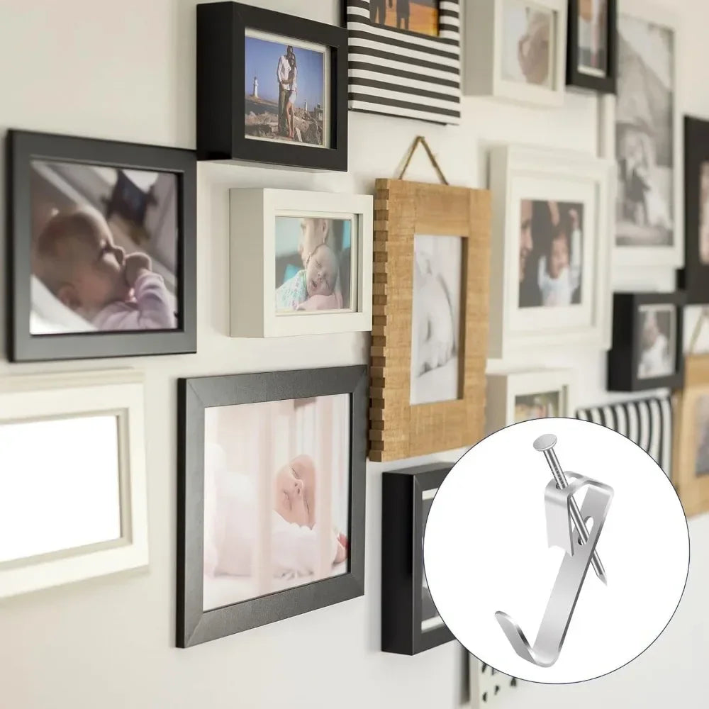 New Picture Hanging Hooks, with  Wall Hooks And Nails,Heavy Duty LE2 Hangers Hooks Picture Hanging kit for Picture Frame, Canvas