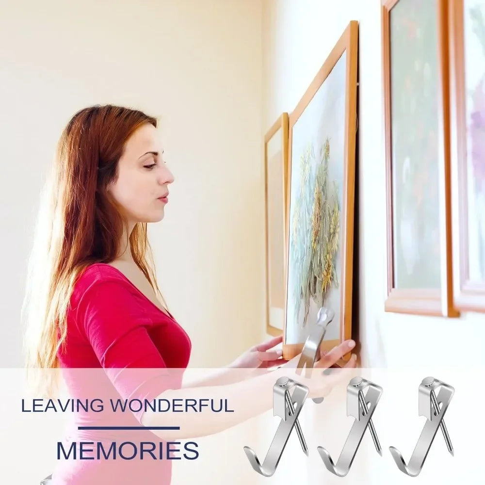 New Picture Hanging Hooks, with  Wall Hooks And Nails,Heavy Duty LE2 Hangers Hooks Picture Hanging kit for Picture Frame, Canvas