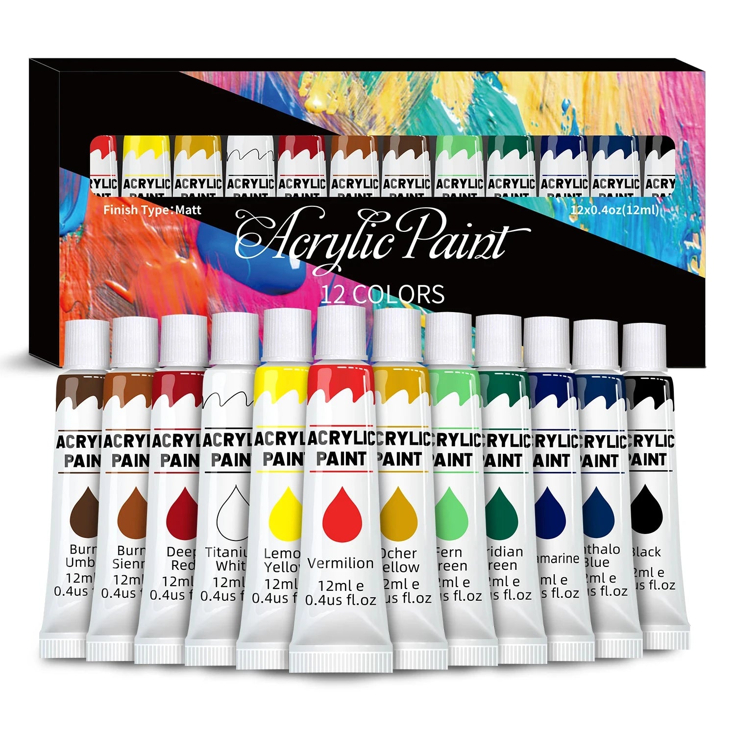 Acrylic Paints Set (12 or24 Colors)