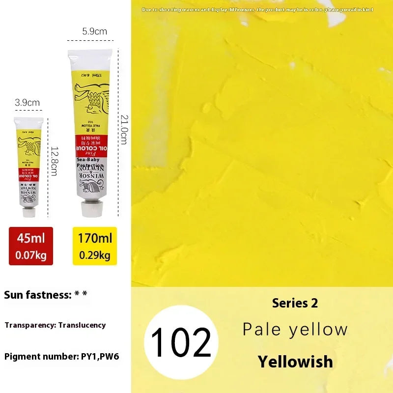 170ml Large Tubes Oil Paint Non-Toxic Excellent Tinting Strength Mixable for Canvas Painting Artists Beginners DIY Art Supplies